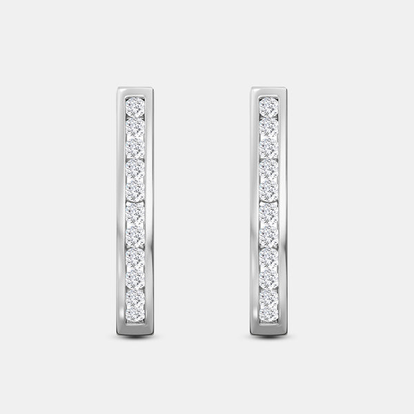 1 Carat Lab-Grown Diamond Channel-Set Oval Hoops — GILDED New York