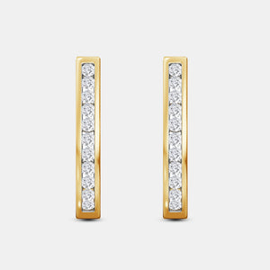 Gilded 1 Carat Lab-Grown Diamond Channel-Set Oval Hoops