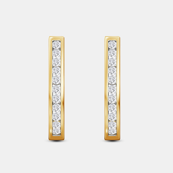 1 Carat Lab-Grown Diamond Channel-Set Oval Hoops — GILDED New York