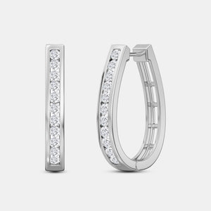 Gilded 1 Carat Lab-Grown Diamond Channel-Set Oval Hoops
