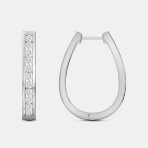 Gilded 1 Carat Lab-Grown Diamond Channel-Set Oval Hoops