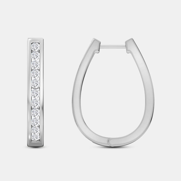 1 Carat Lab-Grown Diamond Channel-Set Oval Hoops — GILDED New York