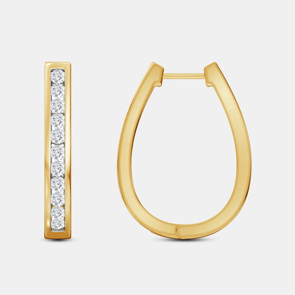 1 Carat Lab-Grown Diamond Channel-Set Oval Hoops — GILDED New York