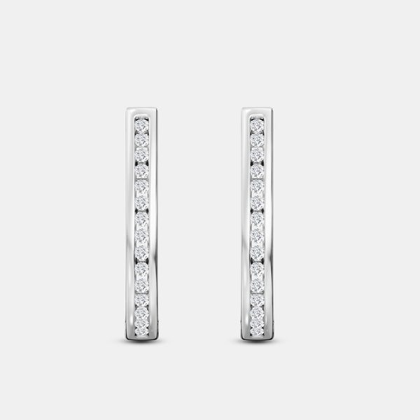 1/2 Carat Lab-Grown Diamond Channel-Set Oval Hoops — GILDED New York