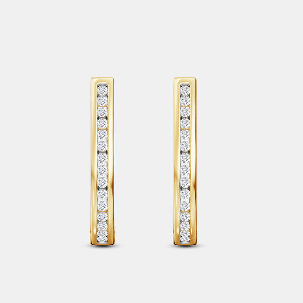 1/2 Carat Lab-Grown Diamond Channel-Set Oval Hoops — GILDED New York
