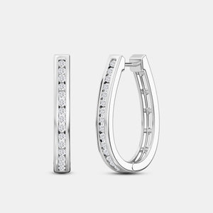 Gilded 1/2 Carat Lab-Grown Diamond Channel-Set Oval Hoops