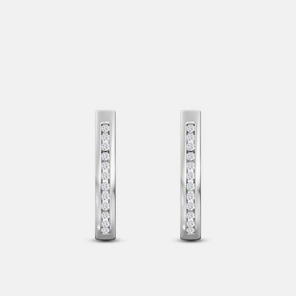 Gilded 1/4 Carat Lab-Grown Diamond Channel-Set Oval Hoops