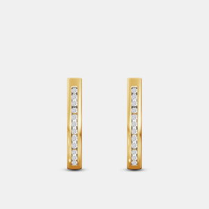 Gilded 1/4 Carat Lab-Grown Diamond Channel-Set Oval Hoops