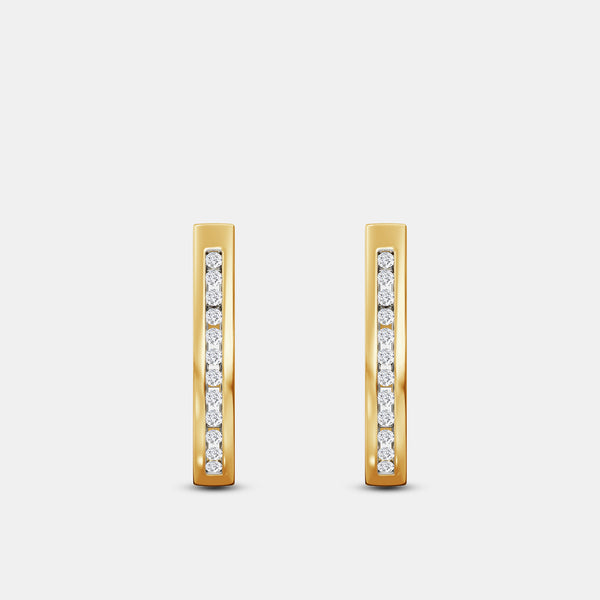 Gilded 1/4 Carat Lab-Grown Diamond Channel-Set Oval Hoops