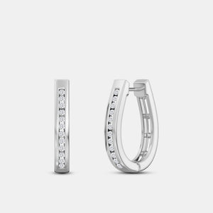 Gilded 1/4 Carat Lab-Grown Diamond Channel-Set Oval Hoops
