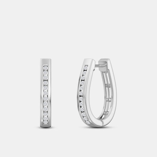 Gilded 1/4 Carat Lab-Grown Diamond Channel-Set Oval Hoops