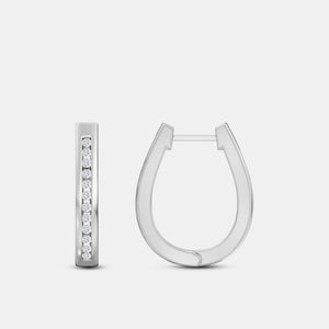 Gilded 1/4 Carat Lab-Grown Diamond Channel-Set Oval Hoops