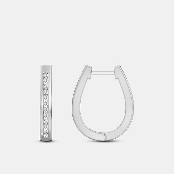 Gilded 1/4 Carat Lab-Grown Diamond Channel-Set Oval Hoops