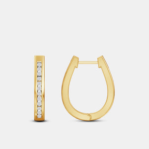 Gilded 1/4 Carat Lab-Grown Diamond Channel-Set Oval Hoops