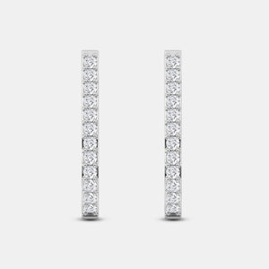 Gilded 1 Carat Lab-Grown Diamond Prong-Set Oval Hoops