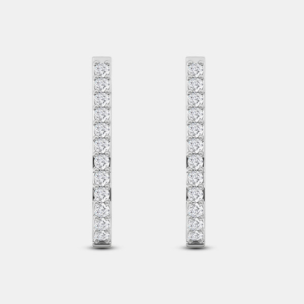 1 Carat Lab-Grown Diamond Prong-Set Oval Hoops — GILDED New York
