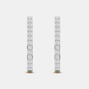 Gilded 1 Carat Lab-Grown Diamond Prong-Set Oval Hoops