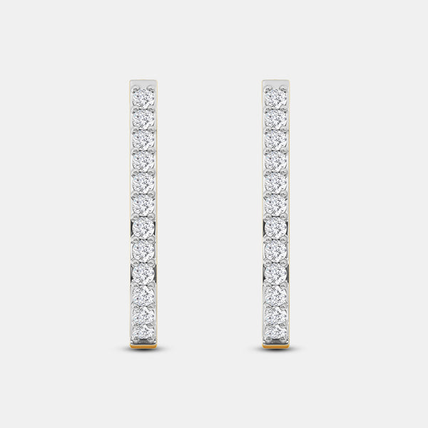 1 Carat Lab-Grown Diamond Prong-Set Oval Hoops — GILDED New York