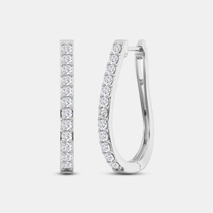 Gilded 1 Carat Lab-Grown Diamond Prong-Set Oval Hoops