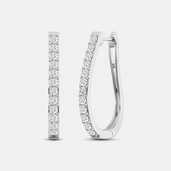 1 Carat Lab-Grown Diamond Prong-Set Oval Hoops — GILDED New York