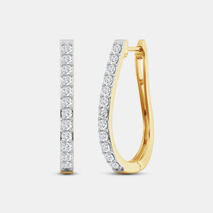 Gilded 1 Carat Lab-Grown Diamond Prong-Set Oval Hoops
