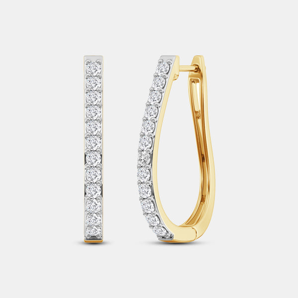 1 Carat Lab-Grown Diamond Prong-Set Oval Hoops — GILDED New York