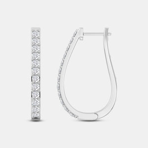 Gilded 1 Carat Lab-Grown Diamond Prong-Set Oval Hoops
