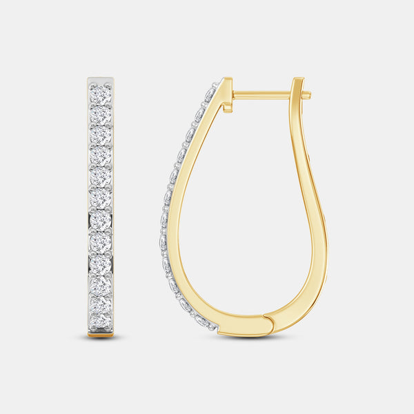 1 Carat Lab-Grown Diamond Prong-Set Oval Hoops — GILDED New York
