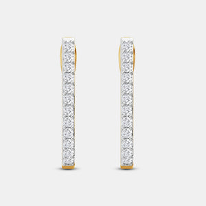 Gilded 1/2 Carat Lab-Grown Diamond Prong-Set Oval Hoops
