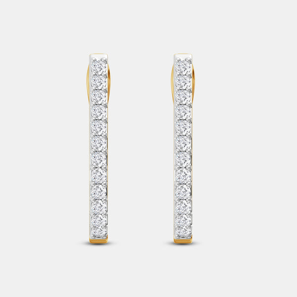 Gilded 1/2 Carat Lab-Grown Diamond Prong-Set Oval Hoops