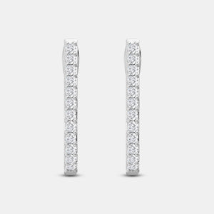 Gilded 1/2 Carat Lab-Grown Diamond Prong-Set Oval Hoops