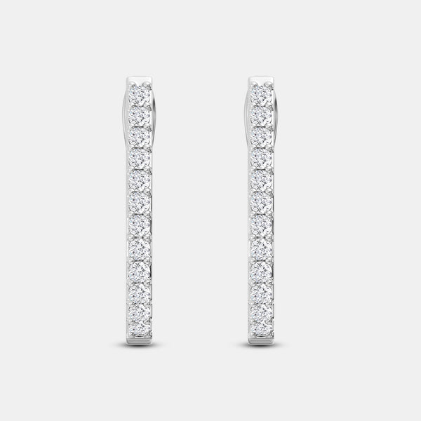 Gilded 1/2 Carat Lab-Grown Diamond Prong-Set Oval Hoops