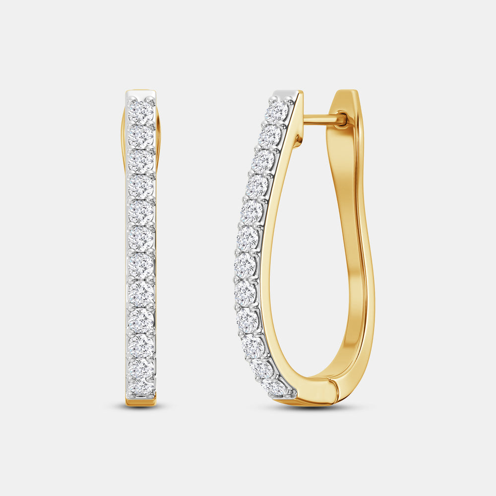 Gilded 1/2 Carat Lab-Grown Diamond Prong-Set Oval Hoops