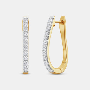 Gilded 1/2 Carat Lab-Grown Diamond Prong-Set Oval Hoops