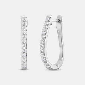 Gilded 1/2 Carat Lab-Grown Diamond Prong-Set Oval Hoops