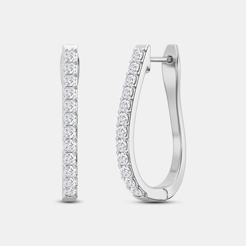 Gilded 1/2 Carat Lab-Grown Diamond Prong-Set Oval Hoops