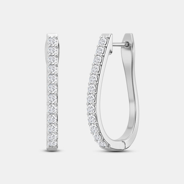 1/2 Carat Lab-Grown Diamond Prong-Set Oval Hoops — GILDED New York