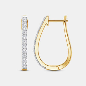 Gilded 1/2 Carat Lab-Grown Diamond Prong-Set Oval Hoops