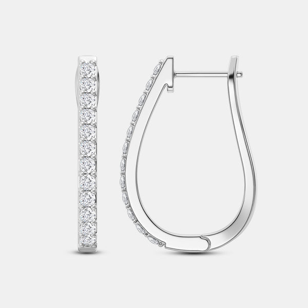 Gilded 1/2 Carat Lab-Grown Diamond Prong-Set Oval Hoops
