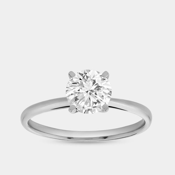 Gilded 1 Carat Lab-Grown Diamond Round-Shaped Classic Solitaire Ring