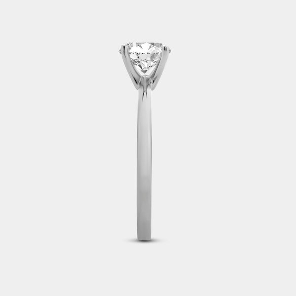 Gilded 1 Carat Lab-Grown Diamond Round-Shaped Classic Solitaire Ring