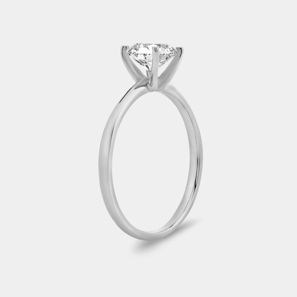 Gilded 1 Carat Lab-Grown Diamond Round-Shaped Classic Solitaire Ring