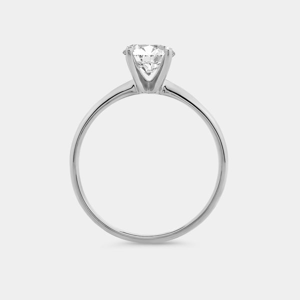 Gilded 1 Carat Lab-Grown Diamond Round-Shaped Classic Solitaire Ring