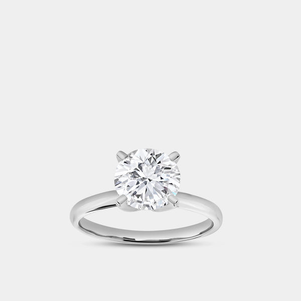 Gilded 2 Carat Lab-Grown Diamond Round-Shaped Classic Solitaire Ring