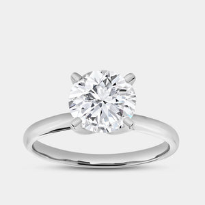 Gilded 2 Carat Lab-Grown Diamond Round-Shaped Classic Solitaire Ring