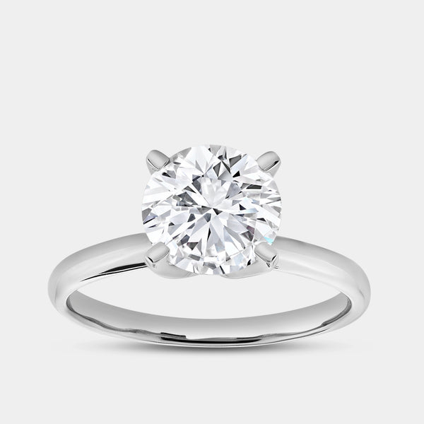 2 Carat Lab-Grown Diamond Round-Shaped Classic Solitaire Ring — GILDED New York
