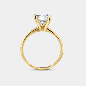 Gilded 2 Carat Lab-Grown Diamond Round-Shaped Classic Solitaire Ring