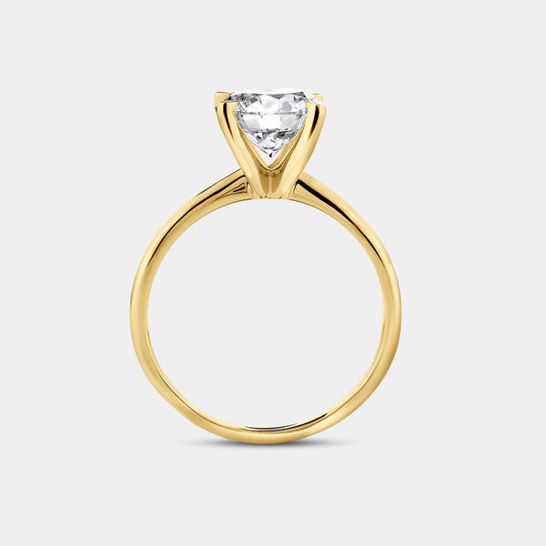 2 Carat Lab-Grown Diamond Round-Shaped Classic Solitaire Ring — GILDED New York