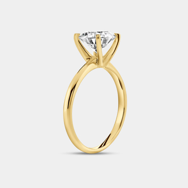 2 Carat Lab-Grown Diamond Round-Shaped Classic Solitaire Ring — GILDED New York