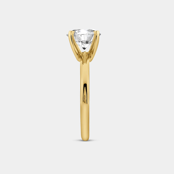 2 Carat Lab-Grown Diamond Round-Shaped Classic Solitaire Ring — GILDED New York